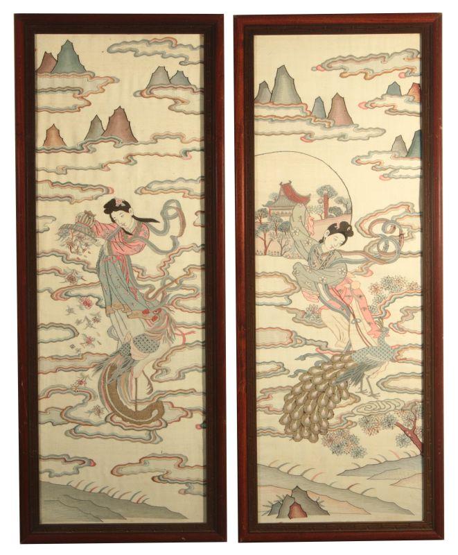 EARLY 2OTH C. FRAMED CHINESE KESI TAPESTRY PANELS 