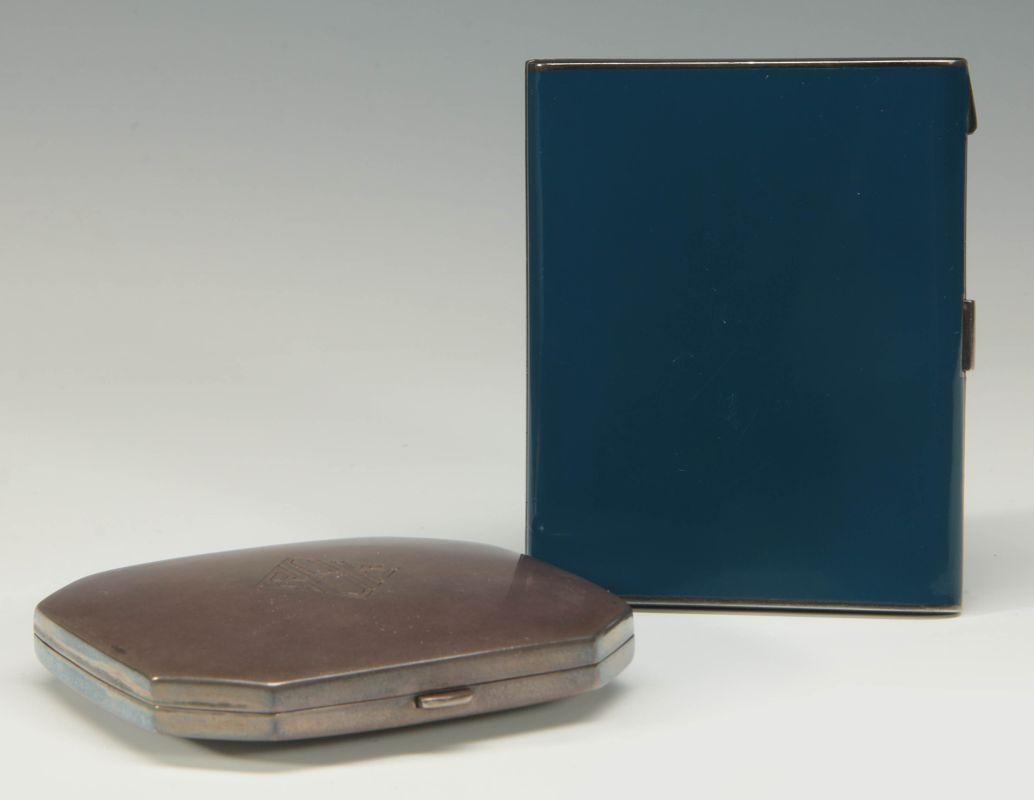 STERLING COMPACT AND FRENCH CIGARETTE CASE