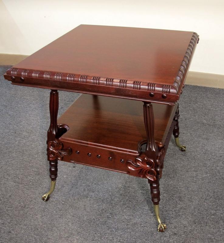 AN UNUSUAL CHERRY PARLOR TABLE ATTRIBUTED HUNZINGE