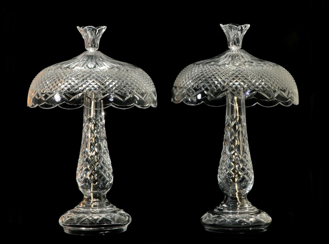 LATE 20TH C. WATERFORD 'ACHILL' CRYSTAL LAMPS