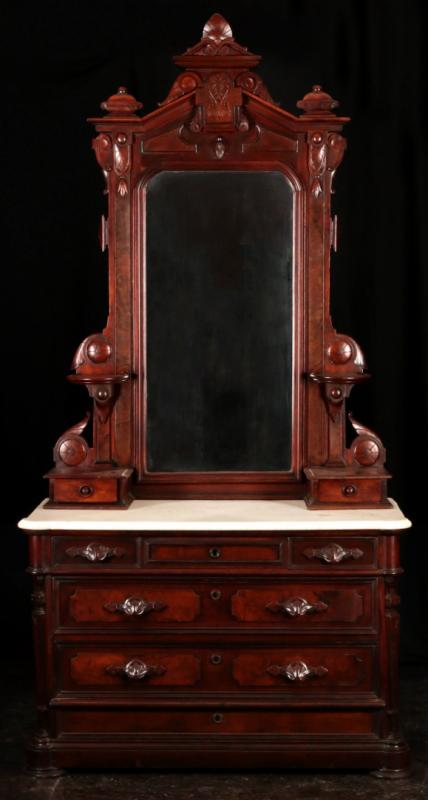 A 19TH CENTURY AMERICAN TWO-PIECE BEDROOM SET