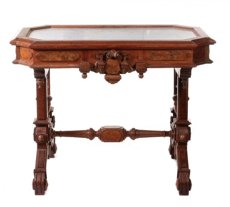 19THC AMERICAN PARLOR TABLE WITH PICTURE FRAME TOP