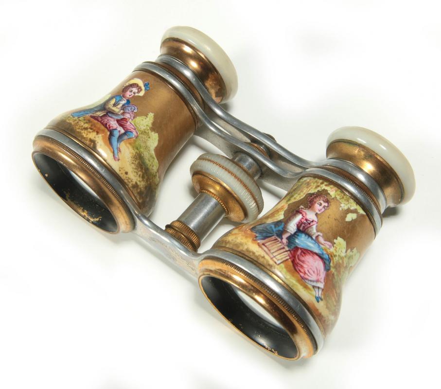FLAMMARION FRENCH ENAMEL DECORATED OPERA GLASSES