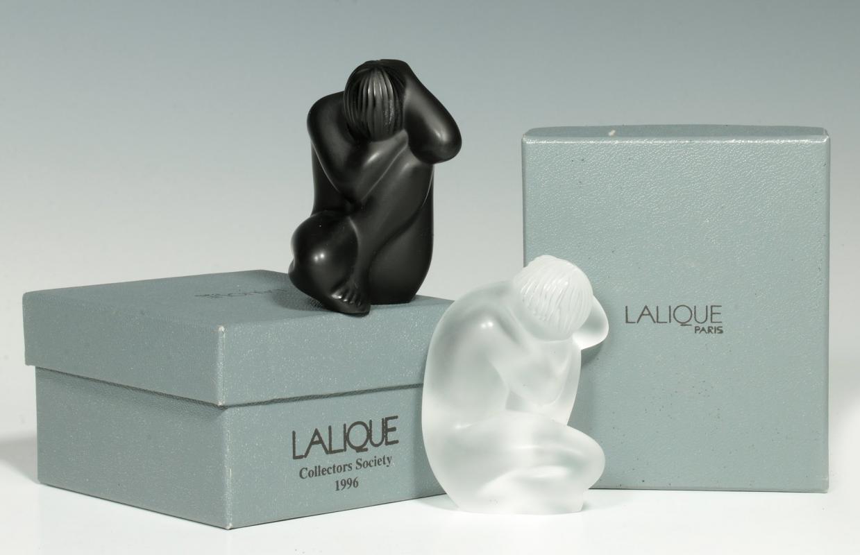 TWO LALIQUE 1996 COLLECTOR'S SOCIETY NUDE FIGURES