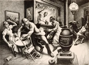 THOMAS HART BENTON PENCIL SIGNED LITHOGRAPH