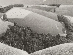 Grant Wood PencilSigned LithographSOLD! $8500.00